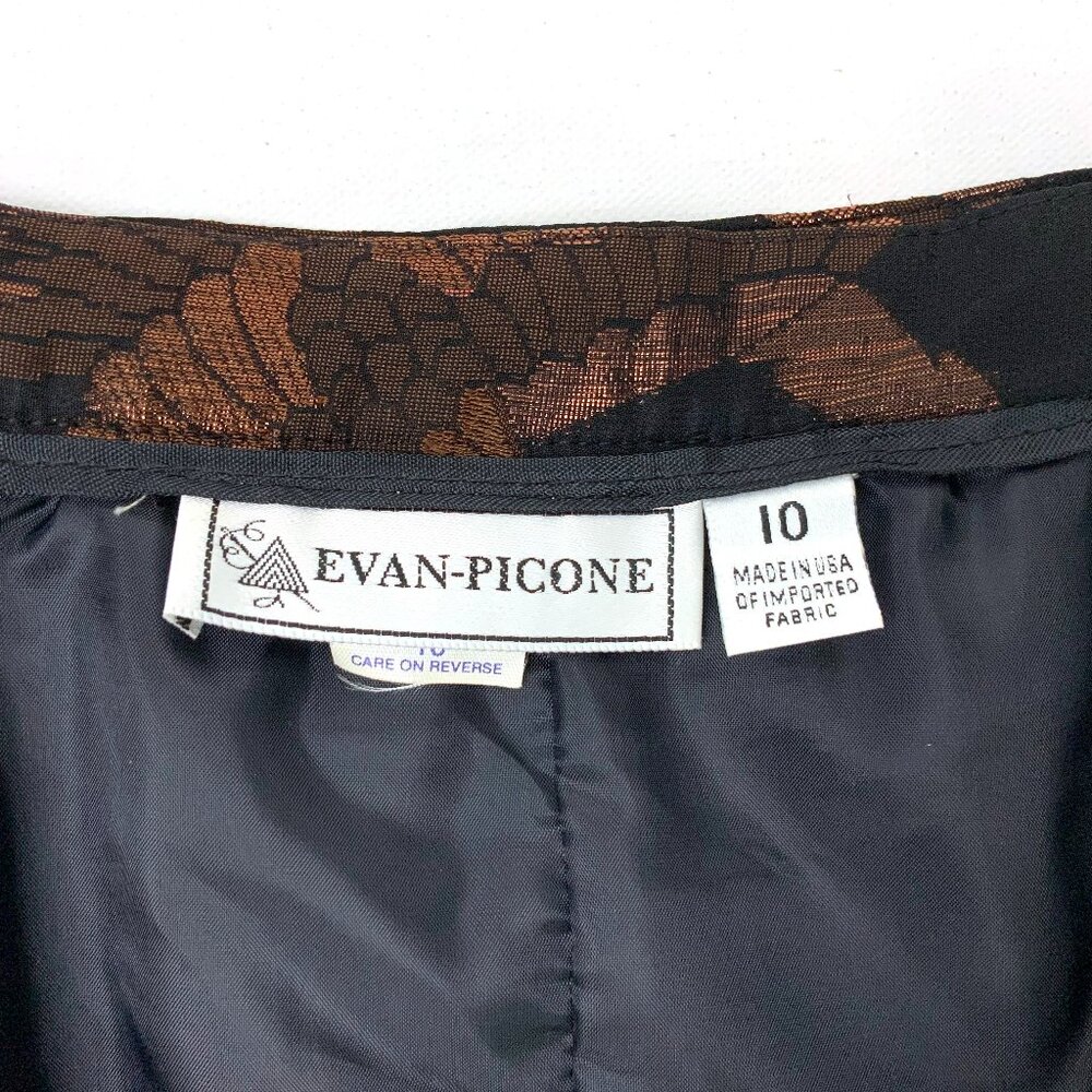 Vintage Evan Picone Pleated Maxi Evening Skirt Black Metallic Phoenix Sz 10 - 8 - Picture 12 of 16